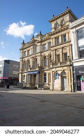 BOLTON, UK -SEPTEMBER 28, 2021:  A bank in the centre of Bolton, Lancashire