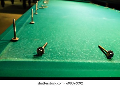 The Bolts Are On The Felt Pool Table