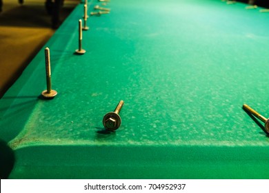 The Bolts Are On The Felt Pool Table