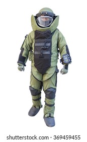 Bomb suit isolated on white for EOD team