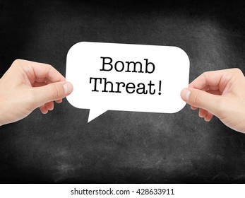 Bomb Threat Written On A Speechbubble