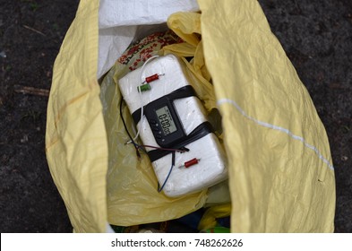 Bomb With Timer In Bag