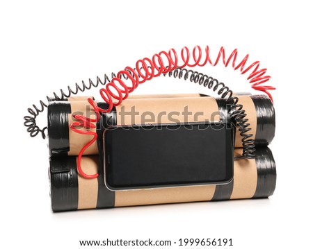 Bomb with timer on white background