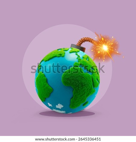 Bomb, world, global, boiling, problems, Climate crisis, Climate change, Globe, Conflict, Damaged, War, Forest fire, World map, Danger, Crisis, Despair, Nuclear weapon, Geopolitics, Global, Adversity