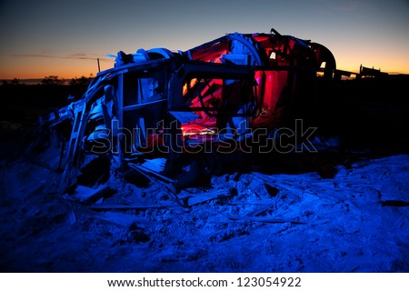 Bombay Beach Airstream trailer disintegrating into the mud at the Salton Sea.