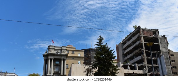 Bombed Buildings In Belgrade During The Kosovo War, Serbia.