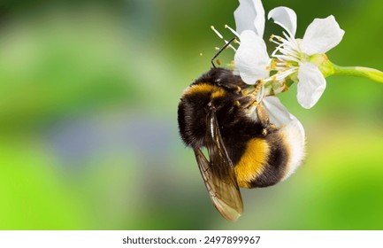 Bombus pensylvanicus, the American bumblebee, is a threatened species of bumblebee native to North America. It occurs in eastern Canada, throughout much of the Eastern United States and much of Mexico - Powered by Shutterstock