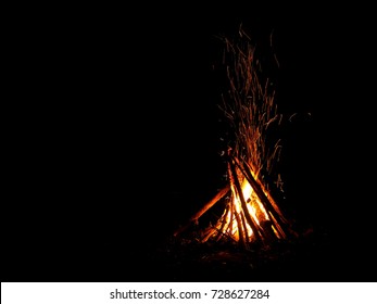 Bon Fire At Camping Area