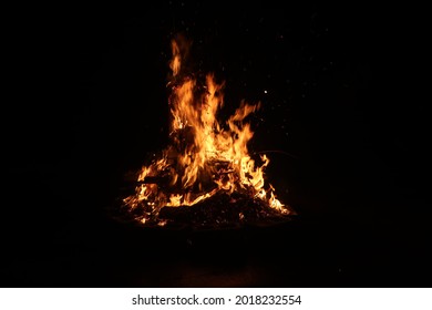 Bon Fire At Dark Night