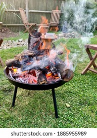 Bon Fire In A Sunny Summer Day