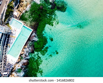 Bondi Beach Aerial View With Blue Water