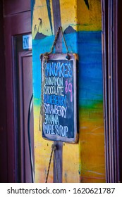 Bondi Beach, Australia - October 18 2009 : Outside A Bar / Lunchroom Hangs A Blackboard With The Smoothy Menu