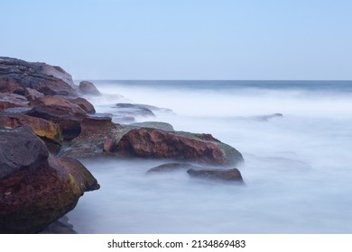 Bondi Beach View In Sydney Australia. Long Exposure.