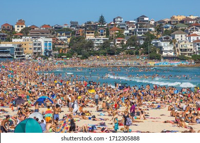 Bondi, NSW/Australia, Jan. 02, 2012.
Very Crowded But Immensely Popular Bondi Beach In Sydney. Thousands Of Sun Lovers Will Gather Here To Swim And Surf On Any Sunny Day.