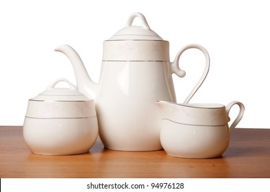 Bone China Tea Set Isolated