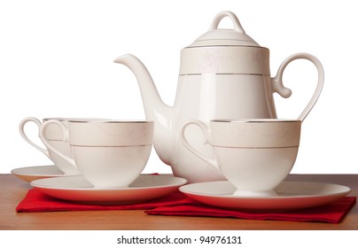 Bone China Tea Set Isolated