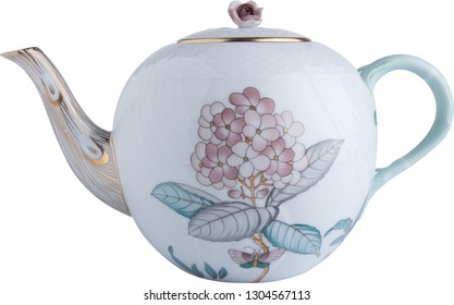 Bone China Teapot With Floral Pattern