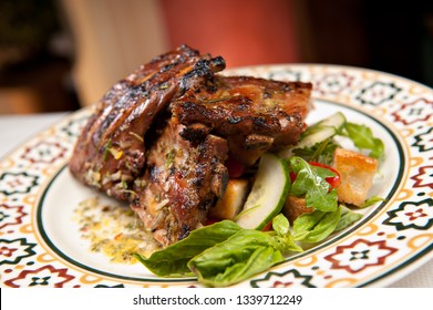 Bone In NY Strip Steak Grilled Over Wood

