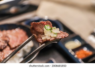 Boneless Beef Short Ribs Slices With Salted Green Onions