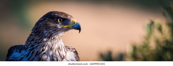 A Bonelli's eagle stares at the viewer with a mesmerizing gaze.