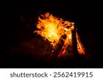 bonfire burning at night, wood, fire, flame, camp, encampment, tourism, outdoor, burning, light, flames, backgrounds, bonfire, night, isolated