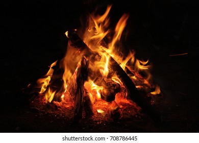 bonfire in the dark