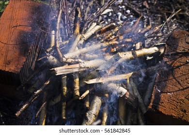 Bonfire on bricks