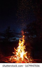 A bonfire at the summer evening.