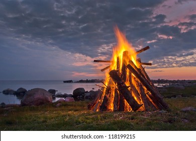 Bonfire In A White Summer Night