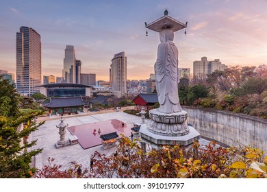 Bongeunsa temple in Seoul City, South Korea.