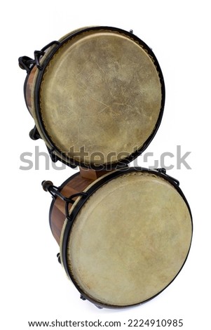 bongo drum musical instruments isolated on white background