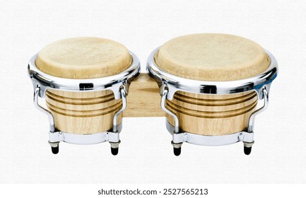 Bongos drums in recording studio for hard beat perfomance. Professional musical instrument for rock and pop show - Powered by Shutterstock