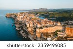 Bonifacio, Corsica coastline and village 
