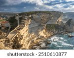 Bonifacio town, medieval citadel in Corsica Island, France