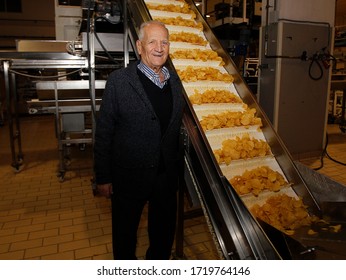 Coruña-Spain. César Bonilla, Owner Of The Bonilla A La Vista Potato Chips Factory That Appeared In The Korean Film Winner Of Several Hollywood Oscars Parasites On Februry 12,2020