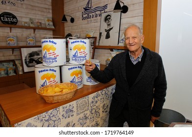 Coruña-Spain. César Bonilla, Owner Of The Bonilla A La Vista Potato Chips Factory That Appeared In The Korean Film Winner Of Several Hollywood Oscars Parasites On Februry 12,2020