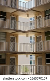 Bonita Springs, Florida USA - December 1, 2020: The Sun-drenched Gulf Coast Shoreline Of South Florida Is Dotted With Many High Rise Residential Towers That Are Home To Snowbirds From Northern Climes.