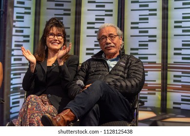 BONN, GERMANY - MAY 19th 2018: Mary McDonnell And Edward James Olmos At Fedcon 27, A Four Day Sci-fi Fan Convention