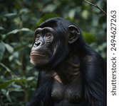 Bonobos (Pan paniscus) are a species of great ape closely related to chimpanzees, native to the Congo Basin in Central Africa. They are known for their peaceful and cooperative social structures.