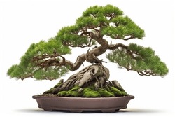 Bonsai Tree Of Pine Isolated On A White Backgroundxa