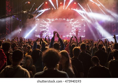Bontida, Romania - July 14, 2016: Slow Magic DJ performing live on the stage at Electric Castle festival, one of the biggest music festivals in Romania - Shutterstock ID 473940193