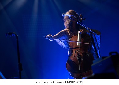 BONTIDA, ROMANIA - JULY 21, 2018:  Icelandic Experimental Musical Group MUM Playing Live During A Concert At Electric Castle Festival