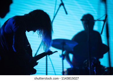 BONTIDA, ROMANIA - JULY 21, 2018:  Icelandic Experimental Musical Group MUM Playing Live During A Concert At Electric Castle Festival