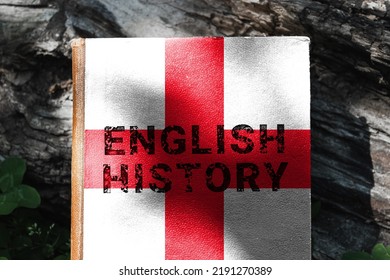 A Book About The History Of England. A Book With A Cover In The Colors Of The English Flag.