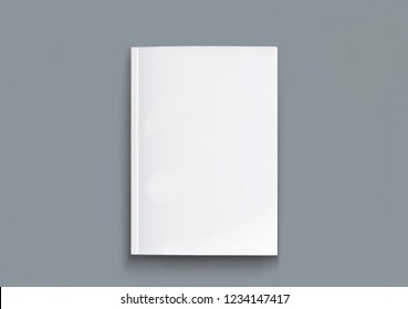 Book Blank Cover, Isolated Mockup Book With Realistic Shadow On A Clean Background. Front View Of Elegant Notepad Or Photobook With Binding Mock Up For Catalog.