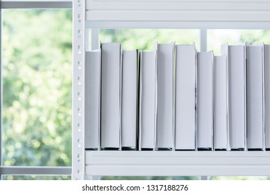 The book box model with window background in the morning.