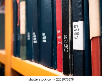 Book Code In Library Books On Bookshelf Education Background