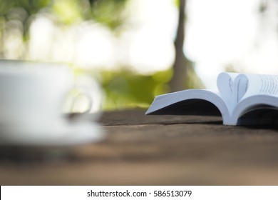 Book at coffee table
