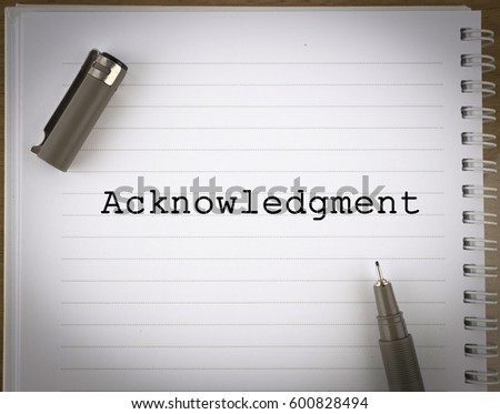 Book Content concept over notebook - Acknowledgment