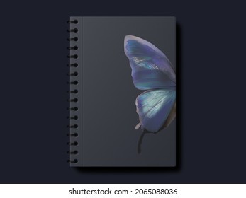 book cover with beautiful butterfly wings - Shutterstock ID 2065088036